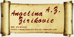 Angelina Ziriković vizit kartica
